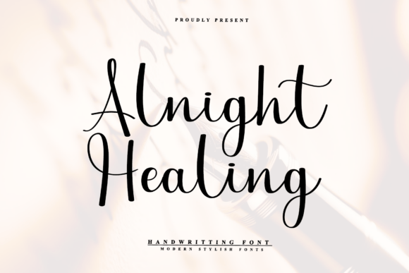 Alnight Healing: A Refined Script Font for Small Business Branding